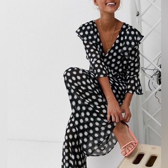 DARK PINK POLKADOTS JUMPSUIT - Picture 3 of 5